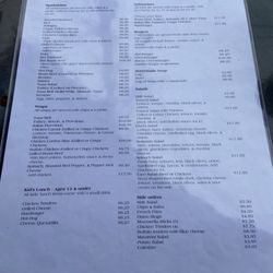 TP's Cafe - Lunch menu