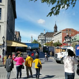 Looking up at Place Jacques-Cartier Looking up at Place Jacques-Cartier
