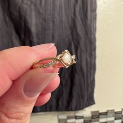 The ring after it was resized and the diamond fell out