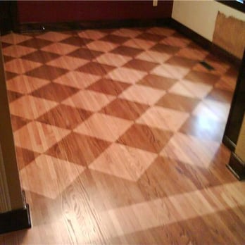 1930 S Floor Sanded Stained In An 18 Inch Diamond Pattern And