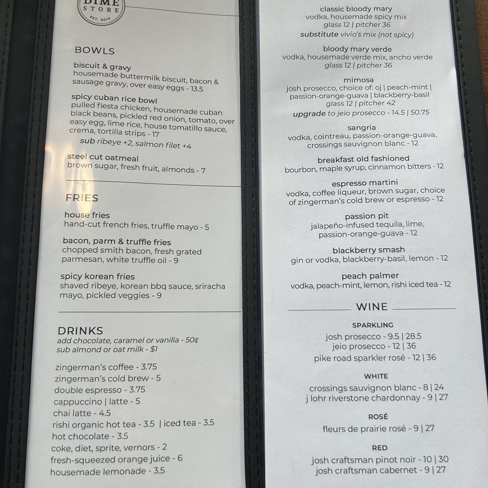 Dime Store - Menu - Breakfast & Brunch Near Me - Rochester Hills, Michigan
