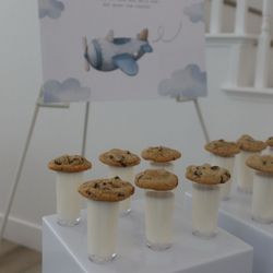 It's All Dough - Milk & Cookie Shots. Setup fee: milk + assembly. DIY option: shot glass + mini cookies.
