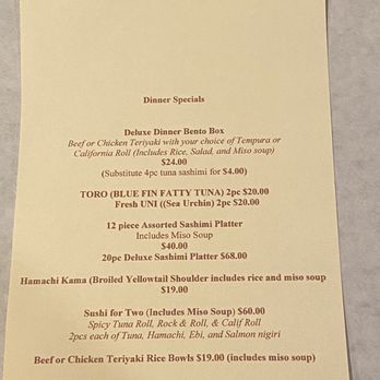 Sushi Mambo - Specials menu - Japanese Near Me - Calistoga, California Sushi Mambo - Specials menu - Japanese Near Me - Calistoga, California