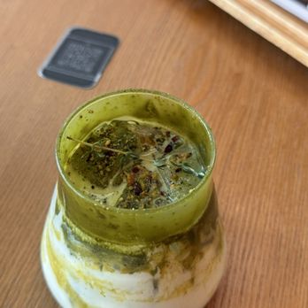 Escape 360 - Pistachio Matcha Latte (Iced)   A dual taste for matcha lovers, sweet and nutty taste of the pistachio + matcha. 7/10 - Cafes Near Me - McKinney, Texas