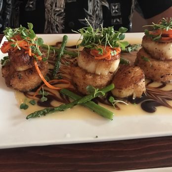 River's Edge Restaurant - Scallops, served with potato croquettes. - Steakhouses Near Me - Grants Pass, Oregon River's Edge Restaurant - Scallops, served with potato croquettes. - Steakhouses Near Me - Grants Pass, Oregon