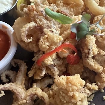 Cebu Bar & Bistro - Fried Calamari and Chili Peppers Plate - Breakfast & Brunch Near Me - Brooklyn, New York