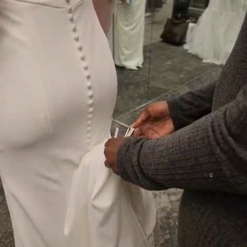 David's Bridal - The loose fitting waist that I was told can be taken in but at the second appointment told nothing can be done. - Bridal Near Me - Burbank, California