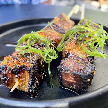 Uchibā Austin - Pork Belly skewer - Cocktail Bars Near Me - Austin, Texas