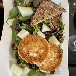 Cafe Stephan's Dom - Salad with sesame-encrusted goat cheese, grapes and melon.  Delicious and refreshing!