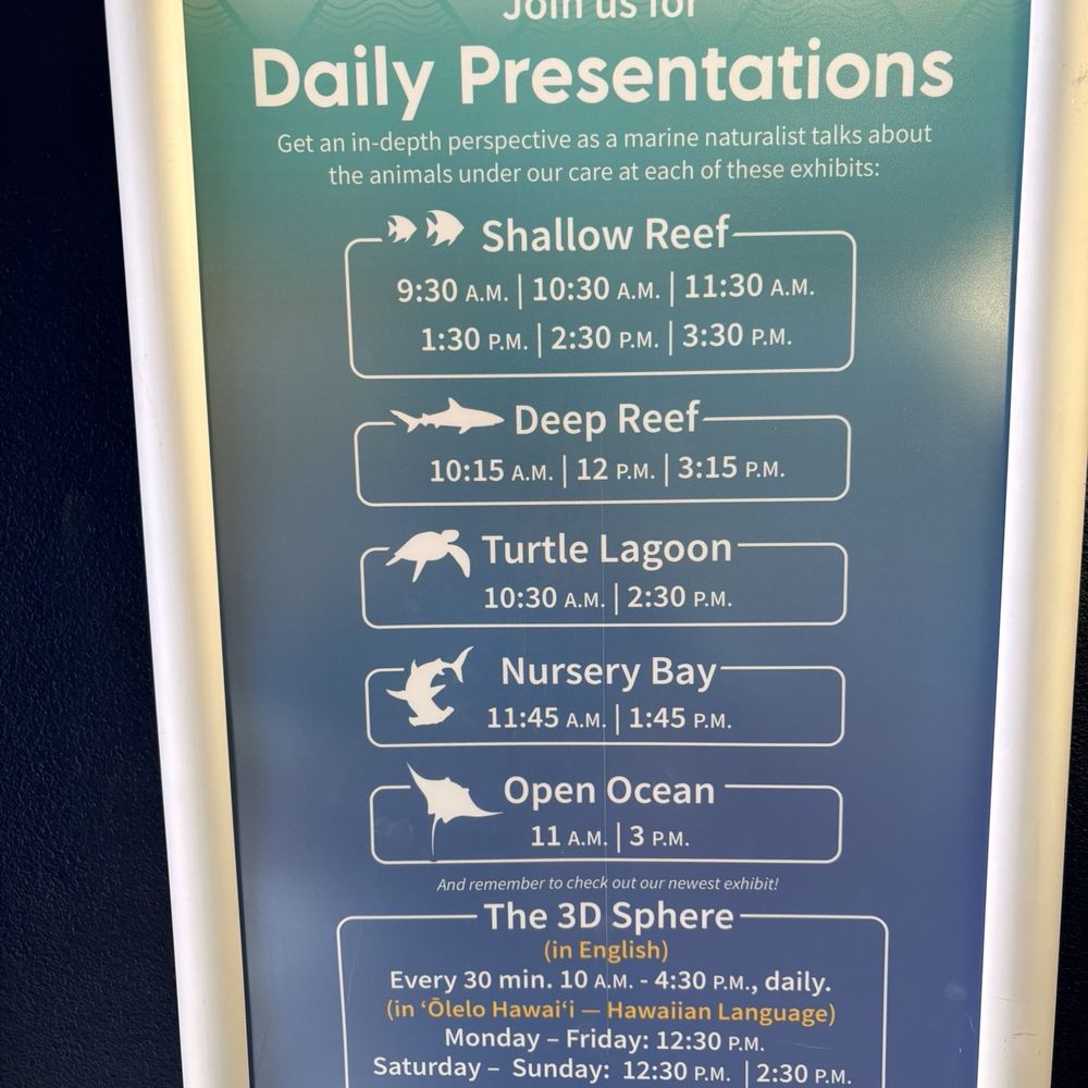 Maui Ocean Center - Presentation Schedule - Aquariums Near Me - Wailuku, Hawaii Maui Ocean Center - Presentation Schedule - Aquariums Near Me - Wailuku, Hawaii