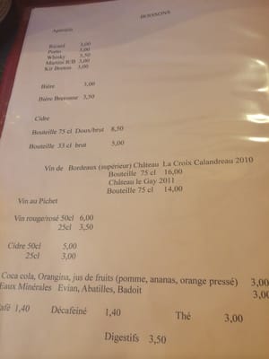 Menu photo 1 Crèperie Sainte Anne Bordeaux, 33 Menu photo 1 Crèperie Sainte Anne Bordeaux, 33