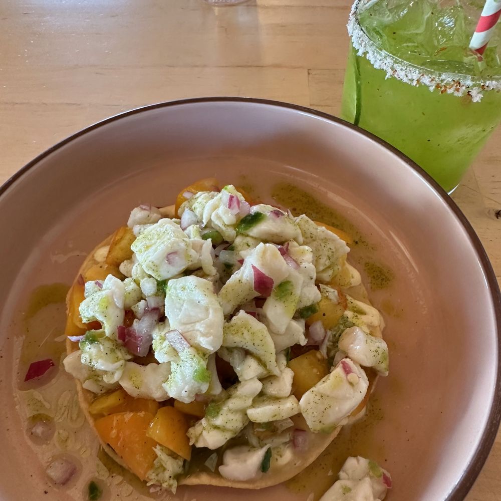 Finca Paso Robles - Halibut and crab ceviche with spicy margarita - Mexican Near Me - Paso Robles, California Finca Paso Robles - Halibut and crab ceviche with spicy margarita - Mexican Near Me - Paso Robles, California