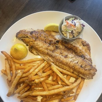 White River Fish House - Grilled Canadian Walleye, side of French fries - Seafood Near Me - Branson, Missouri White River Fish House - Grilled Canadian Walleye, side of French fries - Seafood Near Me - Branson, Missouri
