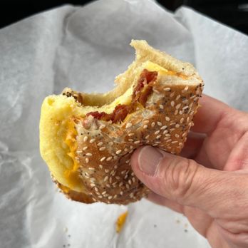 Grounds Bakery Cafe - 4. Bacon and Cheese Omelet Breakfast Sandwich - Bakeries Near Me - Long Beach, California Grounds Bakery Cafe - 4. Bacon and Cheese Omelet Breakfast Sandwich - Bakeries Near Me - Long Beach, California