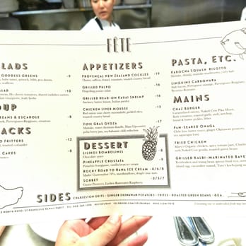 Fete - Dinner Menu - 04.01.2016 - New American Near Me - Honolulu, Hawaii Fete - Dinner Menu - 04.01.2016 - New American Near Me - Honolulu, Hawaii