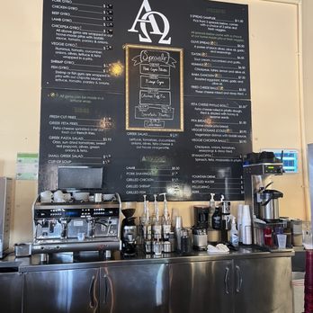 Alpha Omega Grill & Bakery - Wall menu - Coffee & Tea Near Me - Waco, Texas