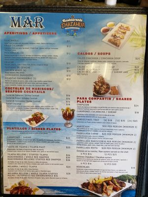 Menu photo 2 Restaurante Chacahua Highwood, IL