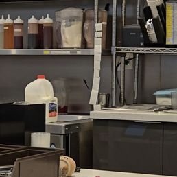 Poor guy backed up on these orders 30 min before closing. He all by himself too