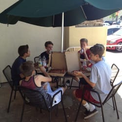 Pizza Factory - Middle school kids enjoying lunch.