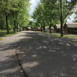 View of the camping cabins.