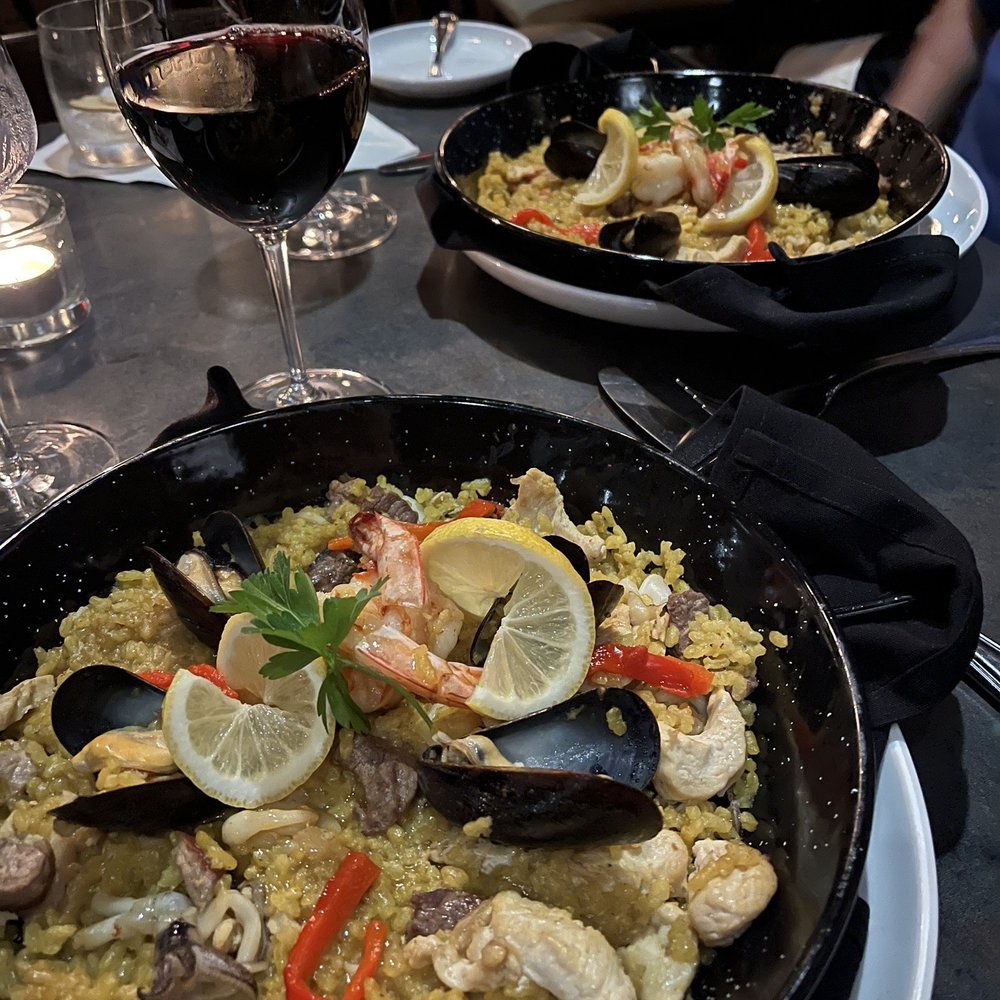 Costa Brava Bistro - The entree seafood paella is so flavorful every bite is delectable! - Spanish Near Me - Bellaire, Texas