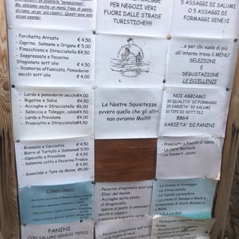 Gino Cacino di Angelo - Not the real menu, but you can ask for what you want - Grocery Near Me - Siena, SI