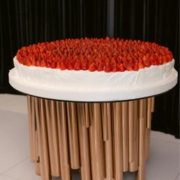 Our wedding cake. We asked for an Italian style strawberry shortcake!