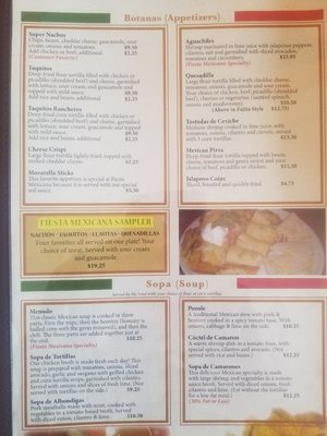 Menu photo 4 Fiesta Mexicana Spokane, WA