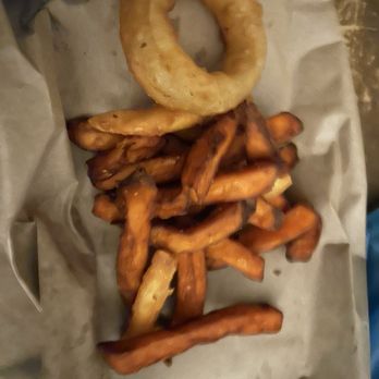 Brodee Dogs Brew House - Fry combo with one random onion ring - Hot Dogs Near Me - Leland, North Carolina Brodee Dogs Brew House - Fry combo with one random onion ring - Hot Dogs Near Me - Leland, North Carolina