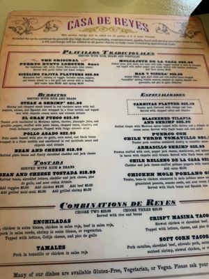 Menu photo 1 Casa De Reyes San Diego, CA