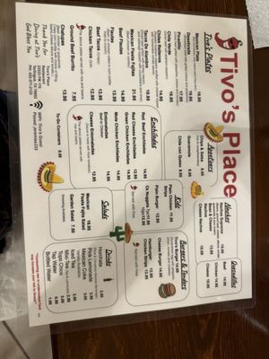 Menu photo 1 Tivo's Place Terlingua, TX Menu photo 1 Tivo's Place Terlingua, TX