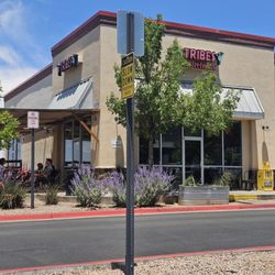 Tribes Coffee House - Exterior view of front entrance and patio seating area
