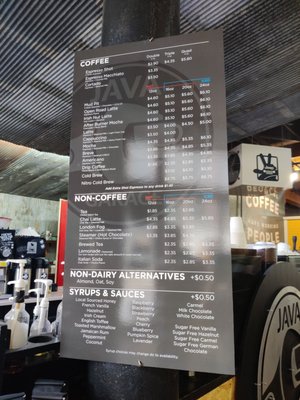 Menu photo 2 Java Garage Kansas City, MO