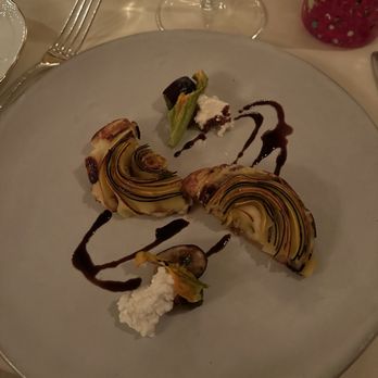 Vetri Cucina - ZUCCHINI TARTE TATIN WITH FETA, CHARRED GRAPES AND BALSAMIC - Italian Near Me - Philadelphia, Pennsylvania