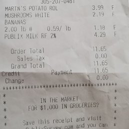 PUBLIX receive. PUBLIX receive.