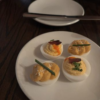 Odette - Deviled Farm Eggs Two Ways; pimento & bacon and red curry - Bars Near Me - Florence, Alabama