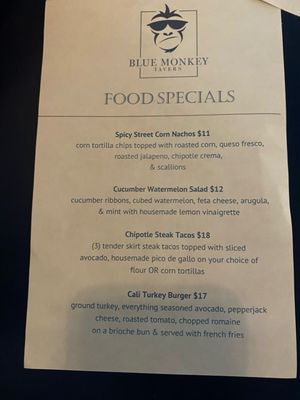 Menu photo 6 Blue Monkey Tavern Merchantville, NJ Menu photo 6 Blue Monkey Tavern Merchantville, NJ