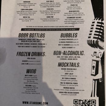 StarDome - Menu - Comedy Clubs Near Me - Hoover, Alabama