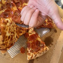 Eating Marco's with a friend Eating Marco's with a friend