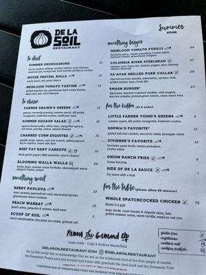 Menu photo 2 De La Soil Kenmore, WA