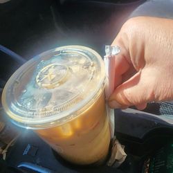 Dunkin' - Straw??? Nope A medium for a large so you aint driving and drinking it without wearing it.  ONE JOB.