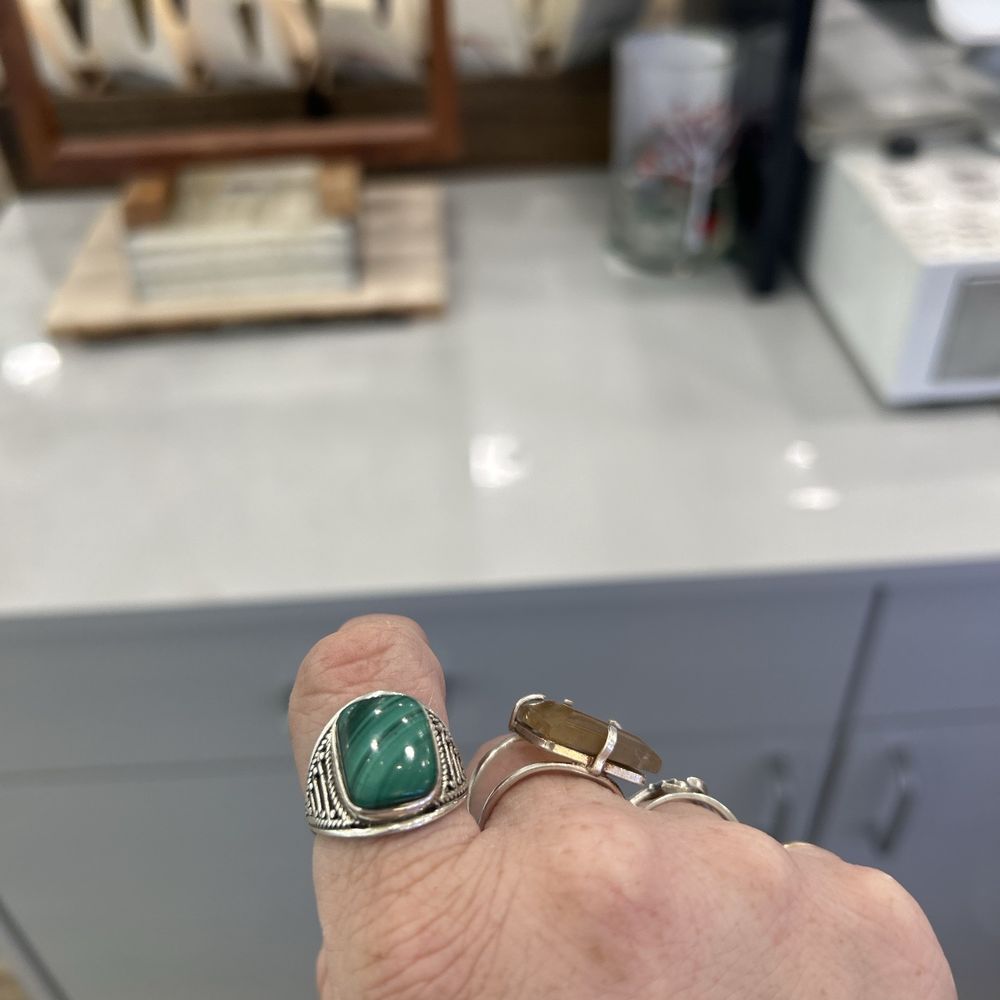 The Realms Within - Malachite ring turned finger green supposed to be sterling silver 925 - Reiki Near Me - Las Vegas, Nevada The Realms Within - Malachite ring turned finger green supposed to be sterling silver 925 - Reiki Near Me - Las Vegas, Nevada