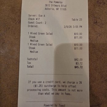 The Pomeroy - I GOT RECEIPT(S)!!! - New American Near Me - Astoria, New York