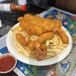Fish and shrimp plate Fish and shrimp plate