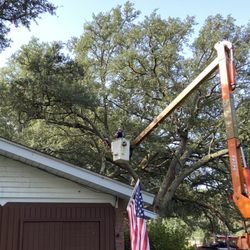 Just Wright Tree Service - Clayton With His Bucket Truck