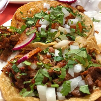 Chilangos - Tacos de carne asada with their #InHouseFireSalsa #RedSalsa #Indyfoodie - Mexican Near Me - Indianapolis, Indiana