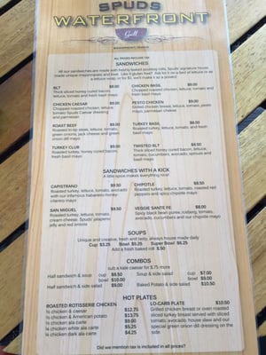 Menu photo 7 Spuds Waterfront Grill Sandpoint, ID