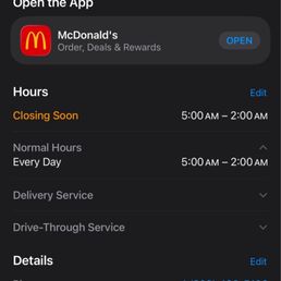 Time on when McDonald closes Time on when McDonald closes