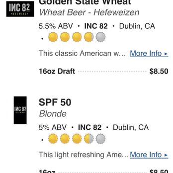 INC 82 Brewing - Menu - Breweries Near Me - Dublin, California