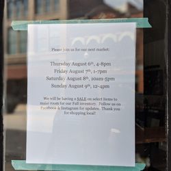 Persimmon Avenue - The hours. As previously mentioned, this business is only open 4 days a month...kind of like Aunt Flo.